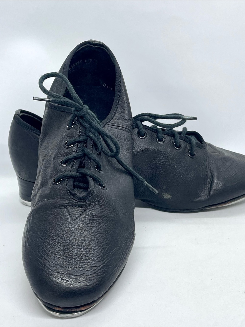 Leo's Stereo II Split-Sole Tap Shoes Black Leather Flexible Lace-Up Size 6M